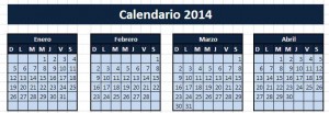 Calendario 2014, Calendario 2014 Excel 300x103