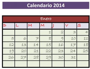 Calendario 2014, Calendario 2014 Excel pdf 300x233