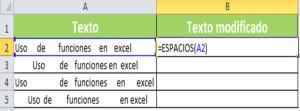 ¿Para qué sirve la función ESPACIOS en excel?, e3v2 ¿Para qué sirve la función ESPACIOS en excel?, e3v2