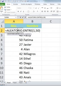 Función ALEATORIO.ENTRE en Excel, exc2 215x300