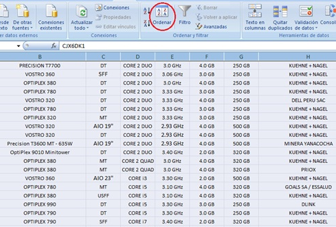 Ordenar Datos en Excel, ordenar datos por dos o mas columnas