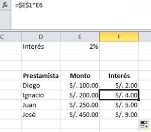 Referencias Absolutas y Relativas en Excel, 6 300x263