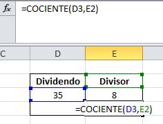 Función Cociente en Excel, 1