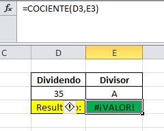 Función Cociente en Excel, 3