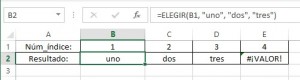¿Para que sirve la función ELEGIR en Excel?, E1 300x80