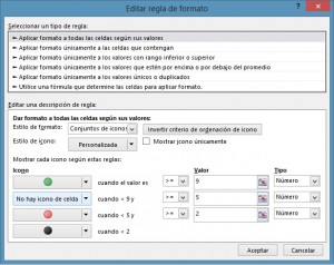 Formato Condicional de conjunto de íconos en Excel, EJE4 300x238