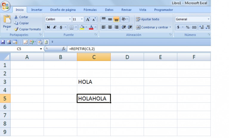 Función Repetir en Excel « Funciones De Excel « Excel Intermedio