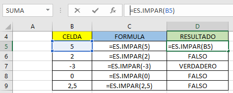Función ES.IMPAR en Excel, Ejemplo funci%c3%b3n es.impar 1 Función ES.IMPAR en Excel, Ejemplo funci%c3%b3n es.impar 1