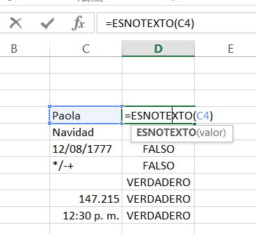 Función ESNOTEXTO, Funci%c3%b3n ESNOTEXTO Función ESNOTEXTO, Funci%c3%b3n ESNOTEXTO