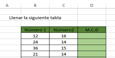 Función MCD en Excel, Funci%c3%b3n M.C.D en Excel 6 Función MCD en Excel, Funci%c3%b3n M.C.D en Excel 6