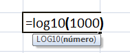 Función LOG10 en Excel, log10 ejemplo1 Función LOG10 en Excel, log10 ejemplo1