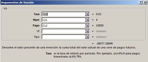 Función VA en excel, Ejemplo funci%c3%b3n VA 4