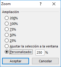 Zoom en Excel, 9 2