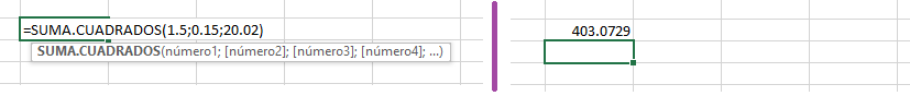 Función SUMA.CUADRADOS en Excel, 5 Función SUMA.CUADRADOS en Excel, 5
