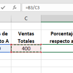 ¿Cómo calcular porcentajes de un total o diferencia de dos números en Excel?, ejemplo 1 150x150