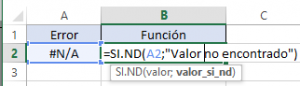 Función SI.ND en Excel, 2 1 300x86