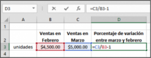¿Cómo calcular porcentajes de un total o diferencia de dos números en Excel?, 4 2 300x115