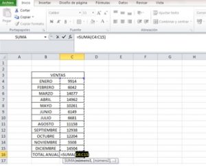 ¿Cómo sumar rapidamente tanto columnas como filas? y ¿Qué es autosuma en Excel?, funci%c3%b3n autosuma en Excel 300x242