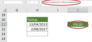 Comparar mes y año de dos fechas, FECHAS FALSO EN EXCEL 300x139