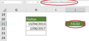 Comparar mes y a&ntilde;o de dos fechas, FECHAS FALSO EN EXCEL 300x139