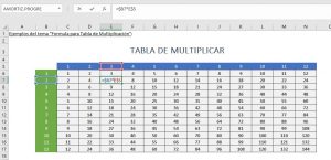 ¿Cómo armar una tabla de multiplicar en Excel?, Tabla de multiplicar 300x145