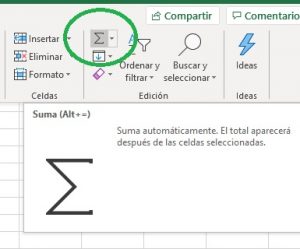 ¿Cuántas formas de SUMAR existe en Excel?, Símbolo Suma 300x249