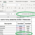 ¿Cómo realizar fórmulas en Excel?, Función suma 150x150