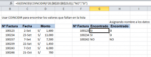 ¿Cómo encontrar datos faltantes en Excel?, coincidir 1 300x113