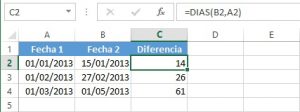Obtener primer dia del mes en Excel, funcion dia 300x112